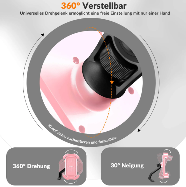 ROCKBROS | Handyhalterung Fahrrad Handyhalter Motorrad 360° Drehbar für 4,7-7,0 Zoll